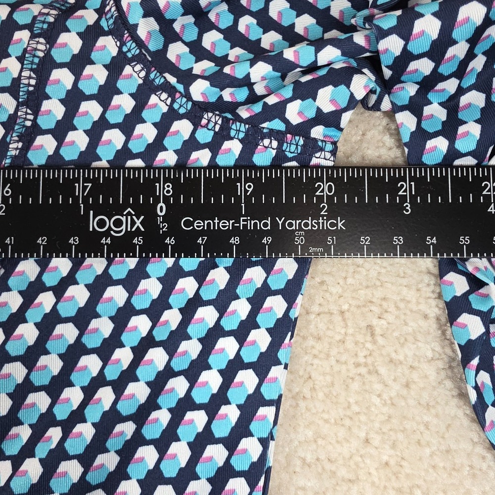 Callaway Weather Series Golf Top Womens L Blue Geometric 1/4 Zip Pullover - Picture 9 of 10